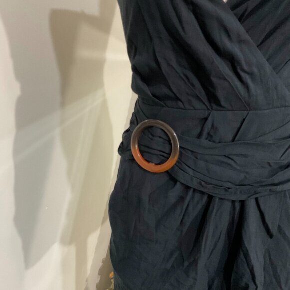 Finders Keepers Wrap Cover-Up Dress Sleeveless Back Zip Size XS Black - Picture 2 of 3